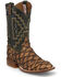 Image #1 - Tony Lama Men's Leviathan Exotic Pirarucu Western Boots - Square Toe, Brown, hi-res