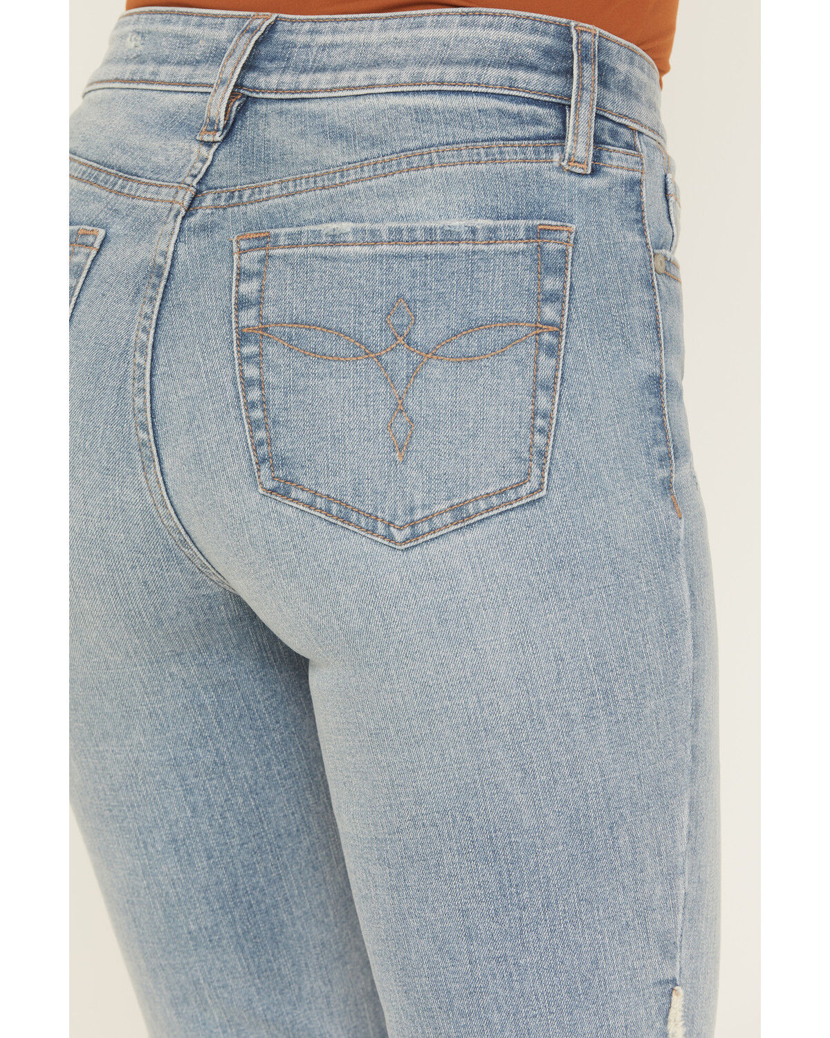 Image #4 - Shyanne Women's Luna High Rise Flare Stretch Denim Jeans, Medium Wash, hi-res