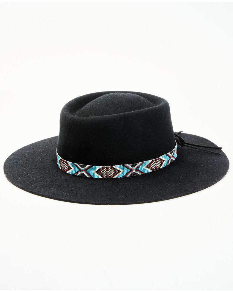 Idyllwind Women's Draw The Line Beaded Band Wool Felt Western Hat , Black, hi-res