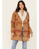 Image #1 - Idyllwind Women's Nettie Sherpa Collar Tonal Blanket Coat , Medium Brown, hi-res