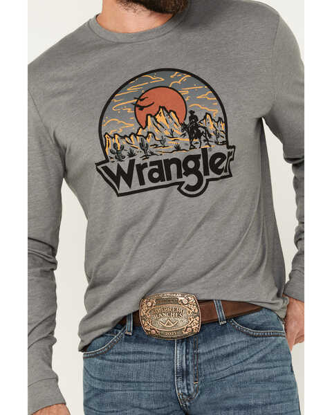 Image #2 - Wrangler Men's Landscape Logo Long Sleeve Graphic T-Shirt, Grey, hi-res