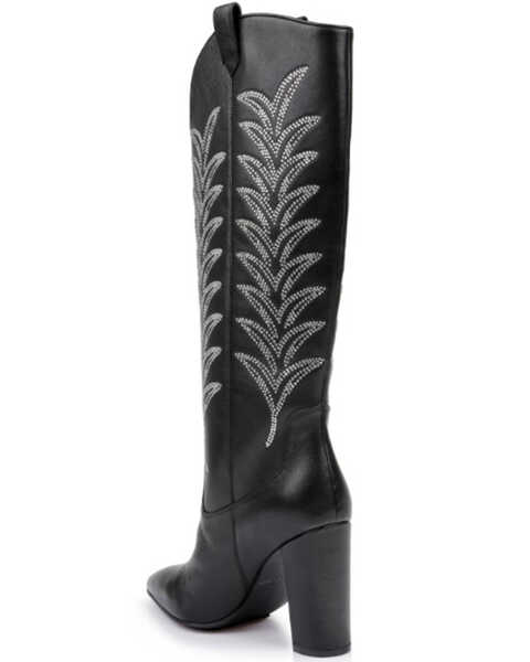 Image #4 - Daniel X Diamond Women's The Tall T Leather Western Boots - Pointed Toe, Black, hi-res