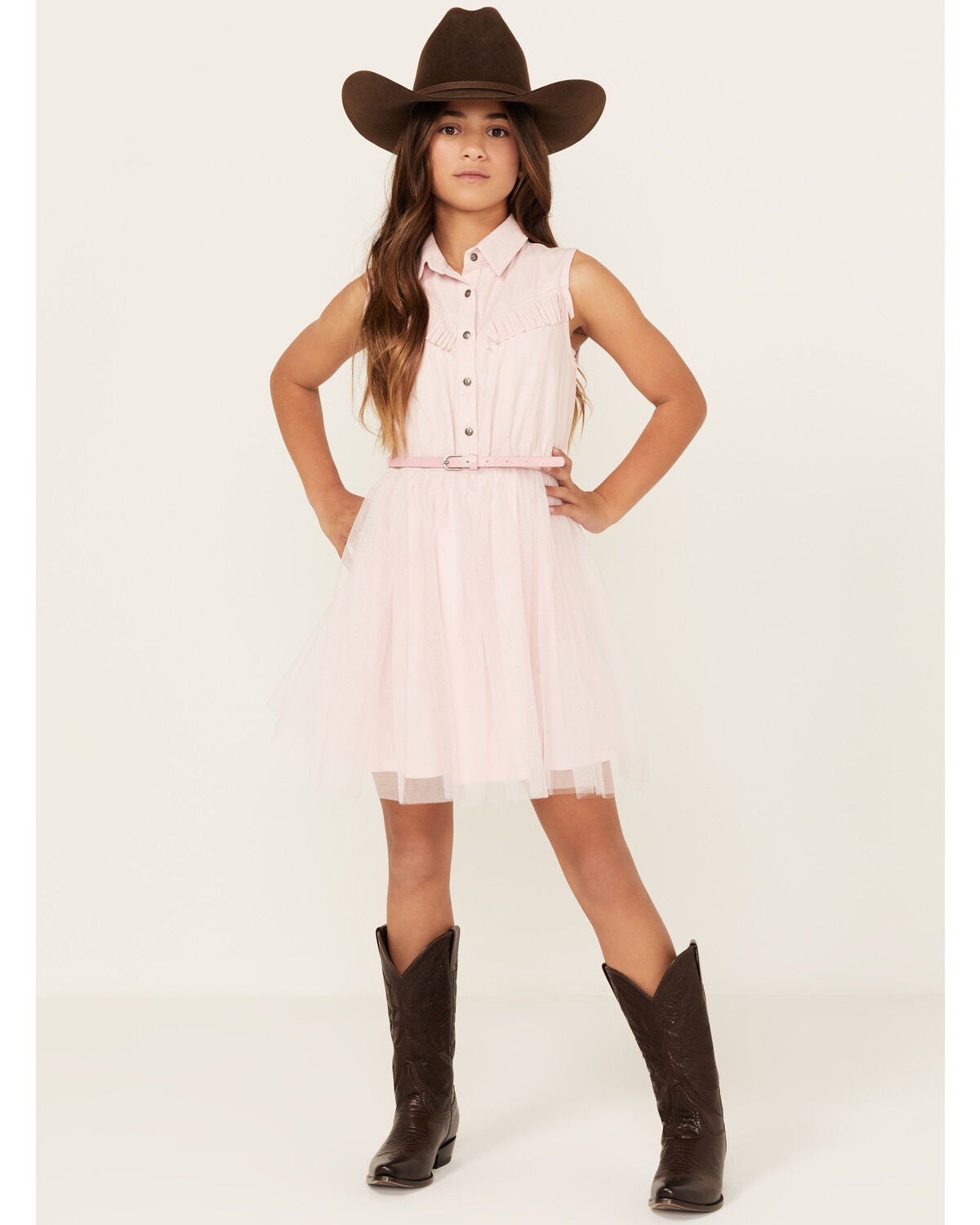 Sugar California Girls' Fringe Tutu Dress, Pink, hi-res