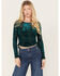 Image #1 - Shyanne Women's Side Tie Long Sleeve Top, Deep Teal, hi-res