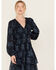 Image #2 - Yura Women's Long Sleeve Floral Tier Mini Dress, Navy, hi-res