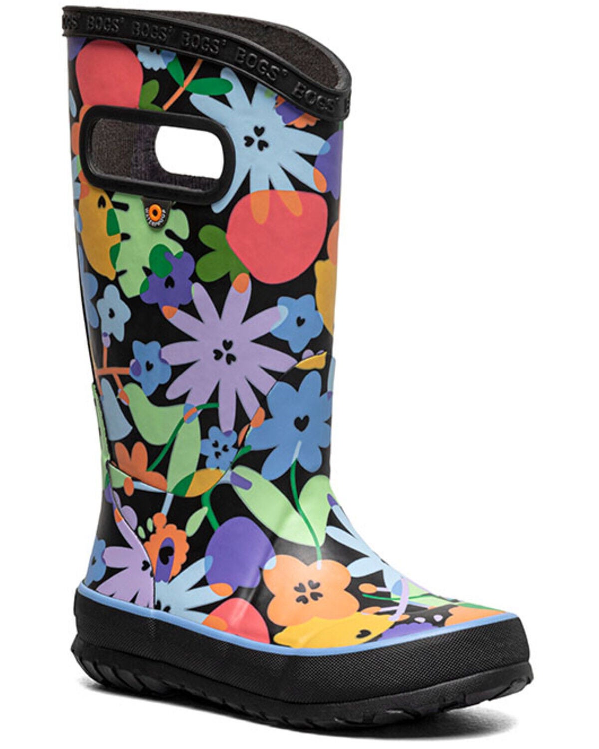 Bogs Girls' Overlap Flowers Rainboots, Multi, hi-res