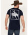 Image #4 - RANK 45® Men's Horse Back Short Sleeve Graphic T-Shirt, Blue, hi-res
