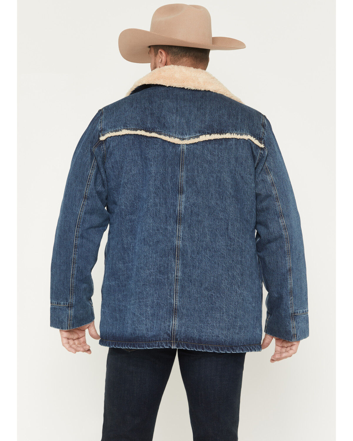 Image #4 - Kimes Ranch Men's Vincent Medium Wash Sherpa Lined Denim Jacket, Medium Wash, hi-res