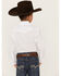 Image #4 - Wrangler Boys' Solid Long Sleeve Pearl Snap Western Shirt, White, hi-res