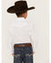 Image #4 - Wrangler Boys' Solid Long Sleeve Pearl Snap Western Shirt , White, hi-res