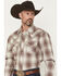 Image #2 - Wrangler Retro Men's Plaid Print Long Sleeve Snap Western Shirt - Tall, Brown, hi-res
