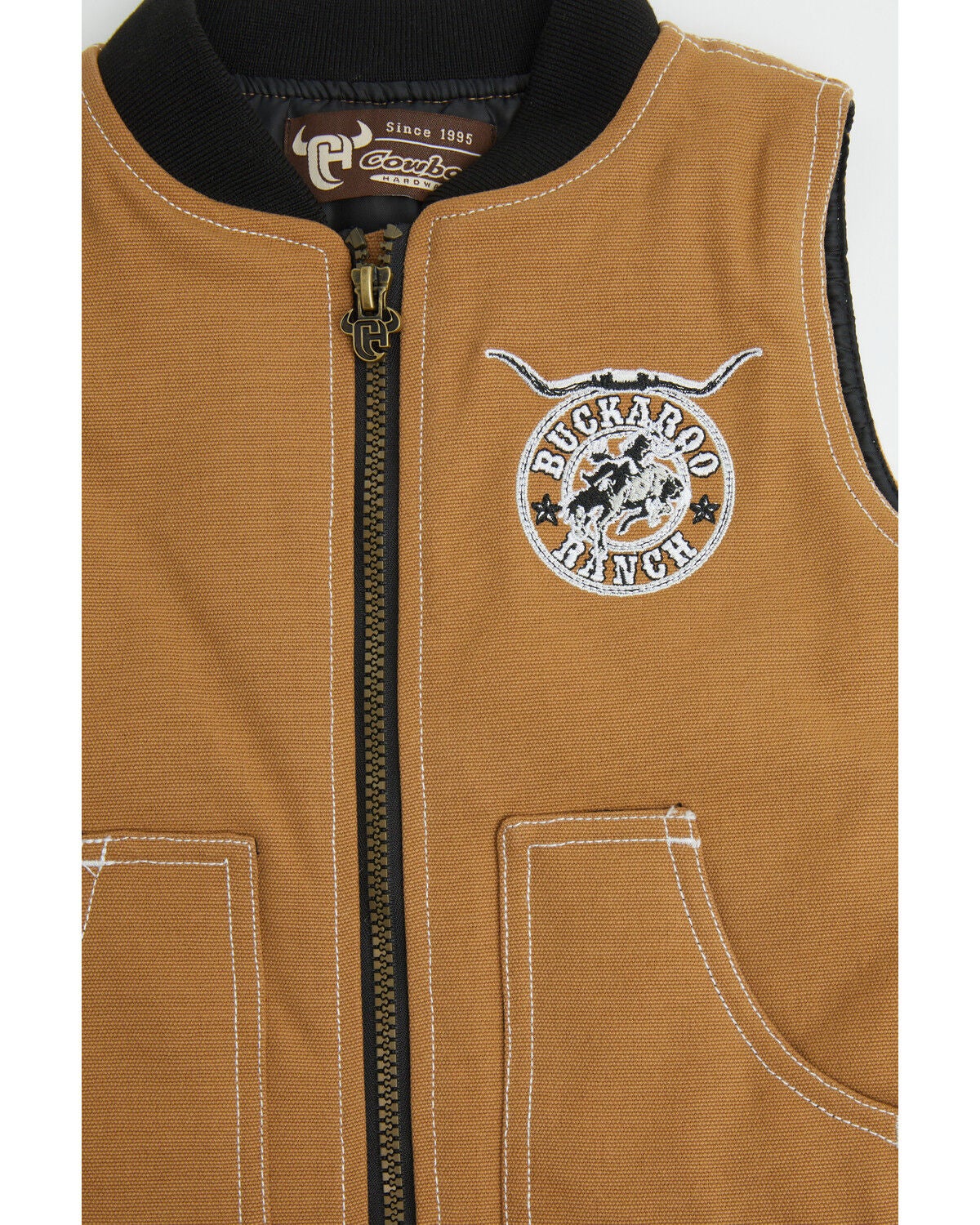 Image #2 - Cowboy Hardware Toddler Boys' Buckaroo Ranch Canvas Vest, Camel, hi-res