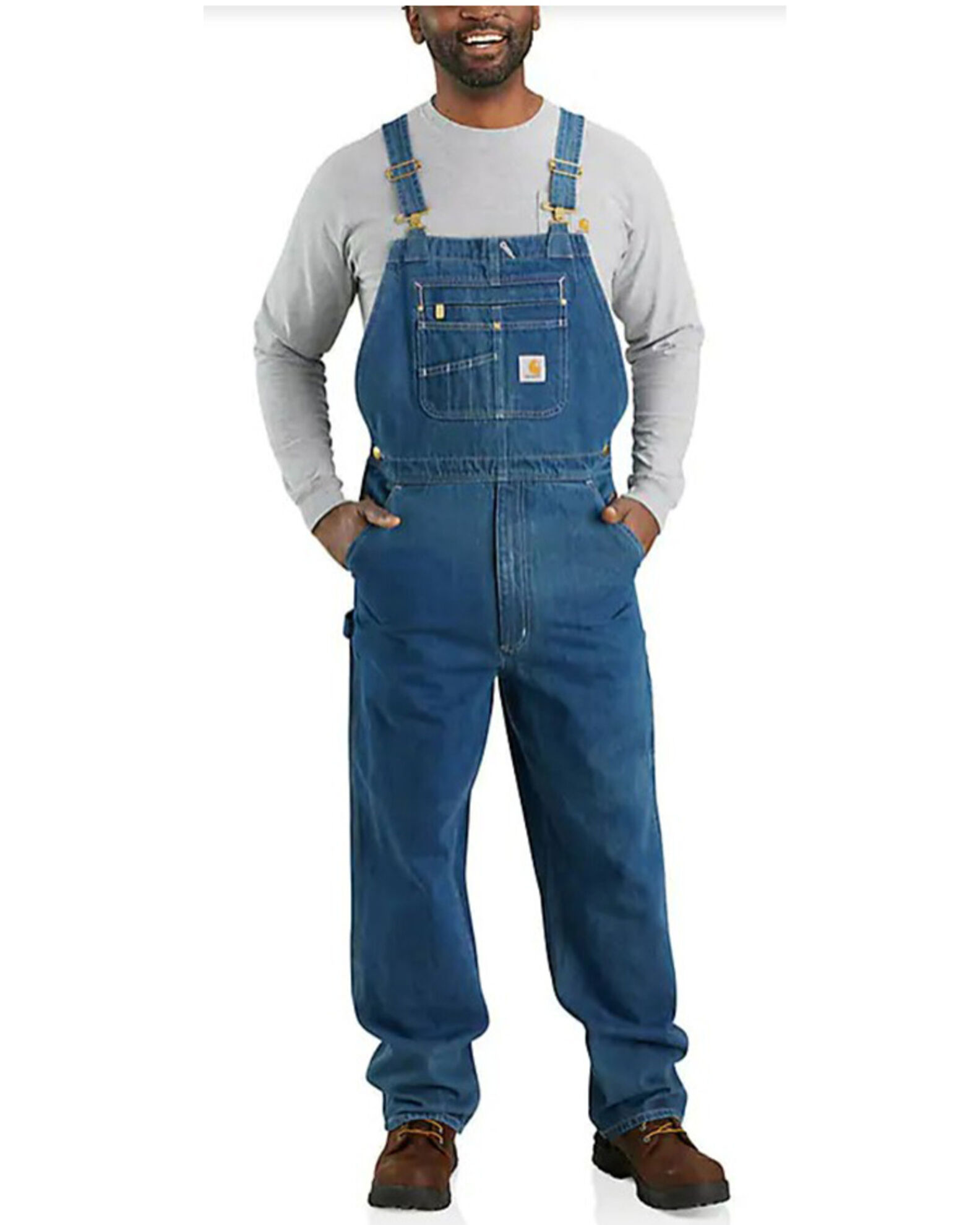 Carhartt Men s Darkstone Loose Fit Denim Bib Overalls Big Sheplers