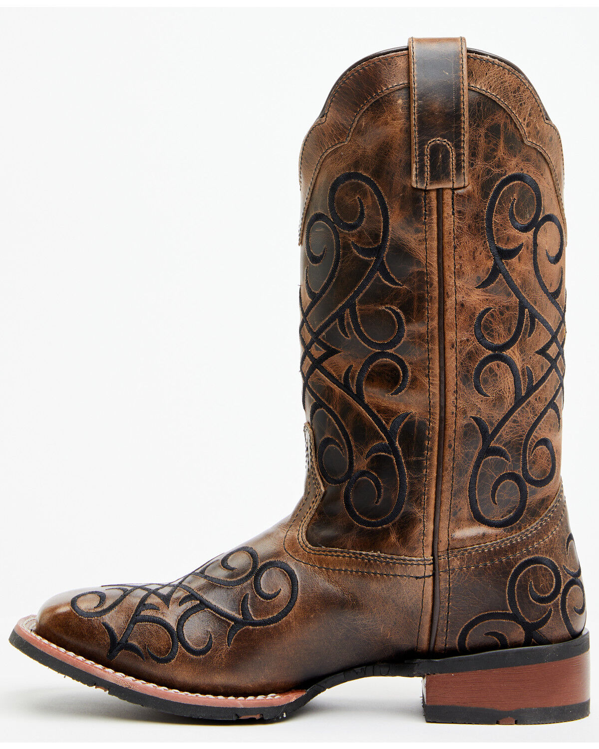 Image #3 - Laredo Women's Margo Western Boots - Broad Square Toe, Dark Brown, hi-res