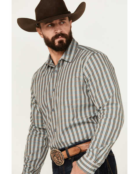 Image #2 - Gibson Trading Co Men's Stadium Plaid Print Long Sleeve Button-Down Shirt, Brown, hi-res