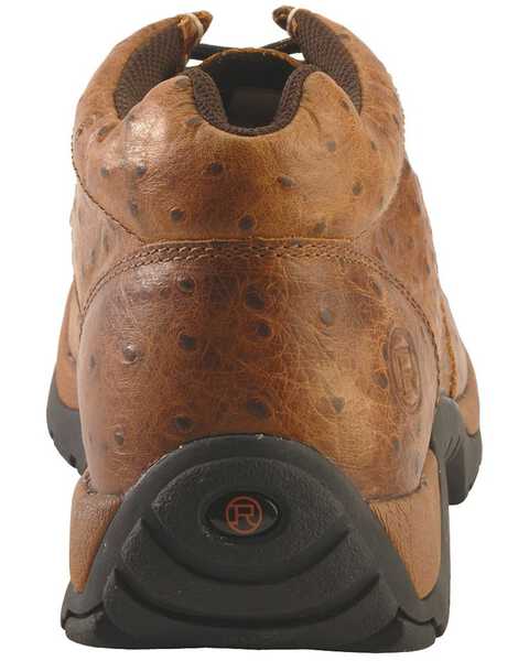Image #7 - Roper Men's Ostrich Print Rugged Sole Shoes, Brown, hi-res