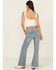 Image #1 - 7 For All Mankind Women's Santa Rosa Mid Rise Tailorless Dojo Bootcut Denim Jeans, Medium Wash, hi-res