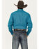 Image #4 - Rodeo Clothing Men's Geo Print Long Sleeve Snap Western Shirt, Teal, hi-res