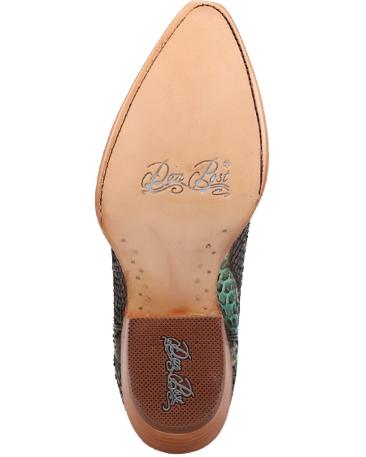 Image #7 - Dan Post Women's Sunset Rider Exotic Python Western Boots - Snip Toe, Black/turquoise, hi-res