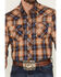 Image #3 - Wrangler Retro Men's Plaid Print Long Sleeve Snap Western Shirt, Brown, hi-res