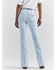 Image #5 - Wrangler® X Barbie™ Women's Light Wash High Rise Westward Pink Patch Stretch Bootcut Jeans, Light Wash, hi-res