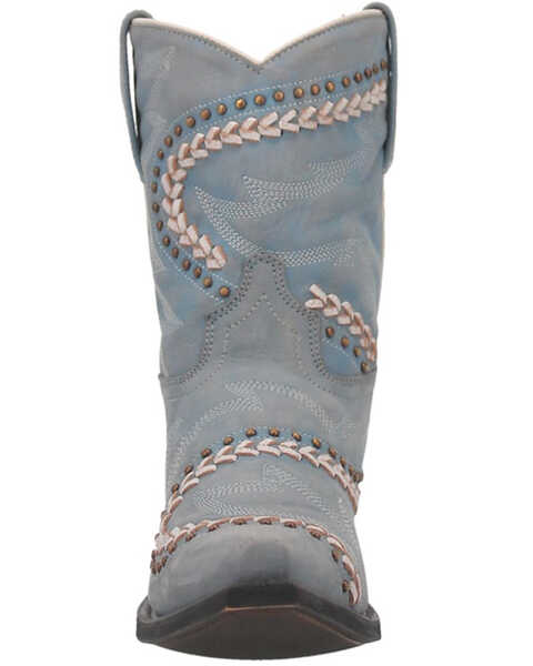 Image #4 - Laredo Women's Fancy Leather Western Boot - Snip Toe, Light Blue, hi-res