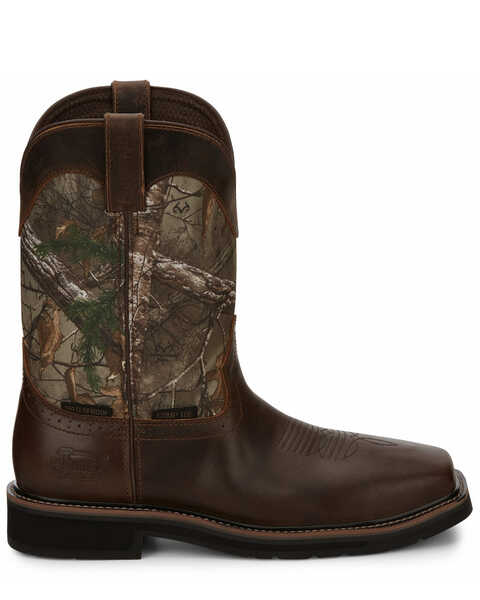 Justin Men's Trekker Waterproof Western Work Boots - Composite Toe, Camouflage, hi-res