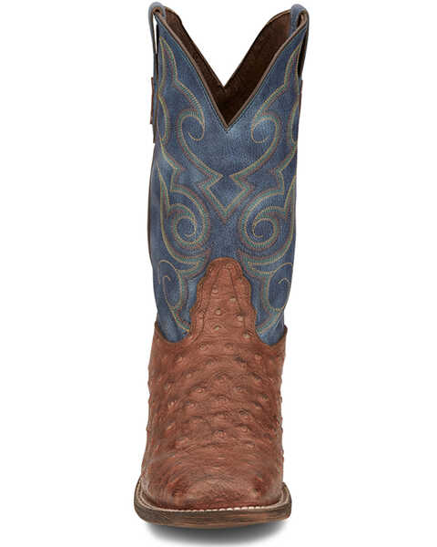 Image #4 - Nocona Men's Ostrich Print Western Boots - Broad Square Toe, Tan, hi-res