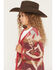 Image #2 - Shyanne Girls' Southwestern Print Eyelash Yarn Cardigan, Red, hi-res