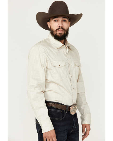 Image #2 - Wrangler 20X Men's Advanced Comfort Printed Long Sleeve Snap Western Shirt - Tall , Sand, hi-res