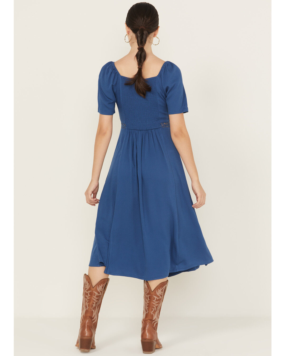 Image #5 - Idyllwind Women's Dudley Print Short Sleeve Midi Dress, Blue, hi-res