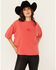 Image #1 - Blue B Women's Embroidered Short Sleeve Graphic Tee, Red, hi-res