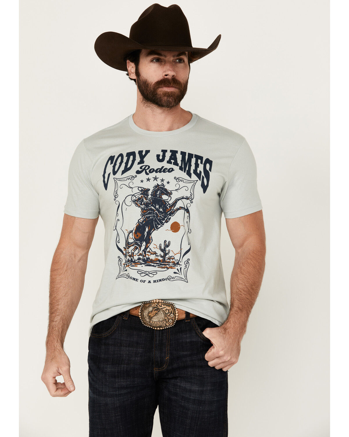 Image #1 - Cody James Men's Rodeo Rider Short Sleeve Graphic T-Shirt, Natural, hi-res