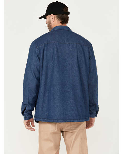 Image #4 - Hawx Men's Dark Wash Denim Lined Work Shirt Jacket, Dark Wash, hi-res