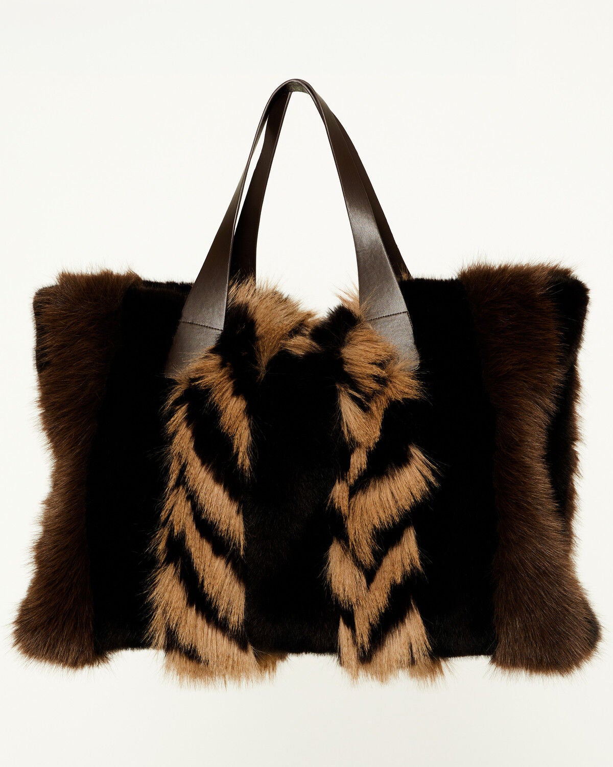 Image #2 - Azalea Wang Women's Confidante Faux Fur Bag, Brown, hi-res