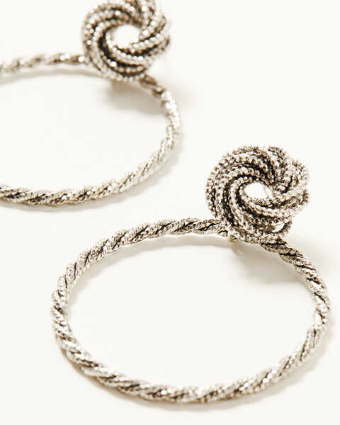 Image #2 - Shyanne Women's Soleil Rope Silver Hoop Earrings, Silver, hi-res
