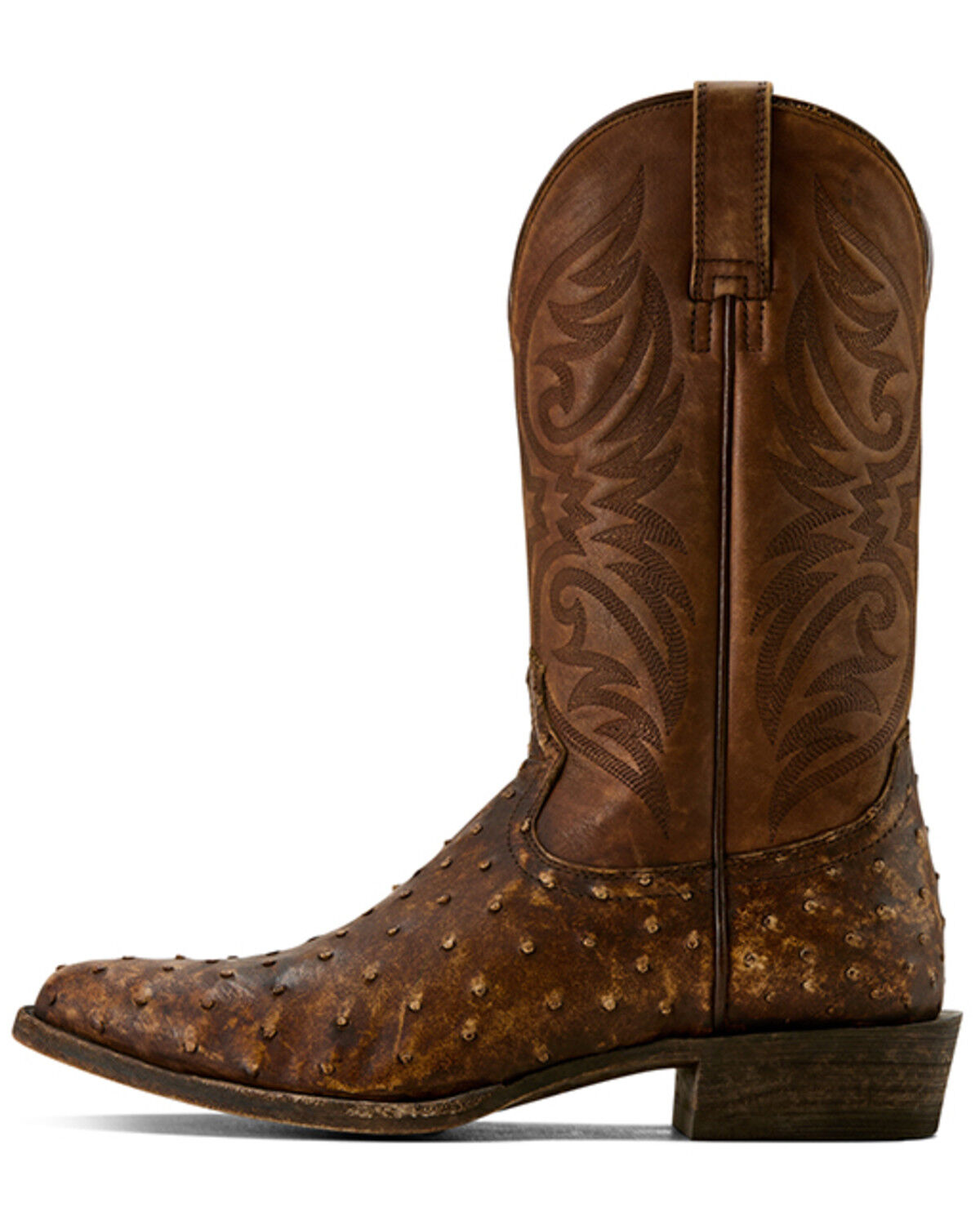 Image #2 - Ariat Men's Vesper Exotic Ostrich Western Boots - Round Toe, Tan, hi-res
