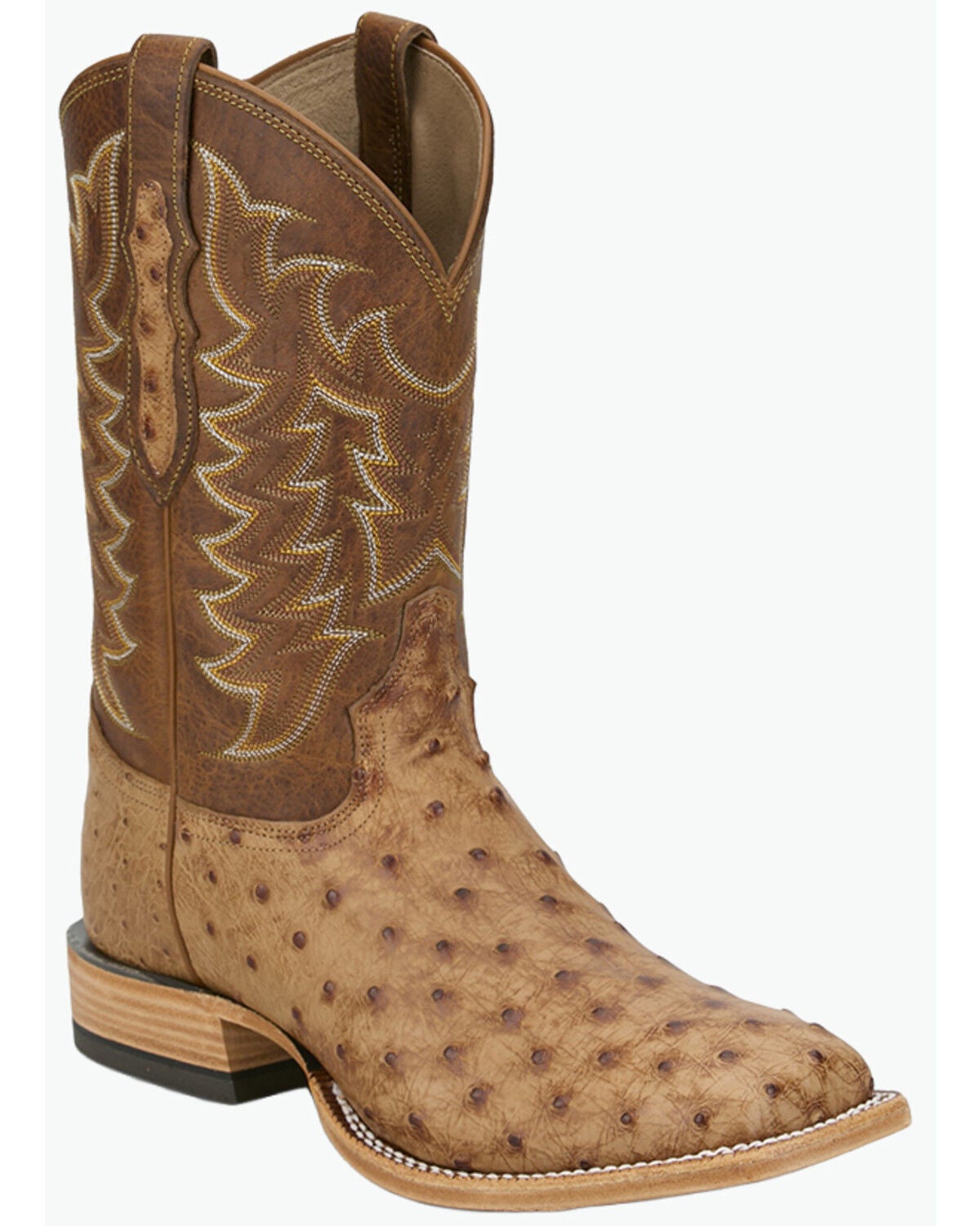 Image #1 - Tony Lama Men's Heritage Juan Exotic Ostrich Western Boots - Broad Square Toe, Brandy Brown, hi-res
