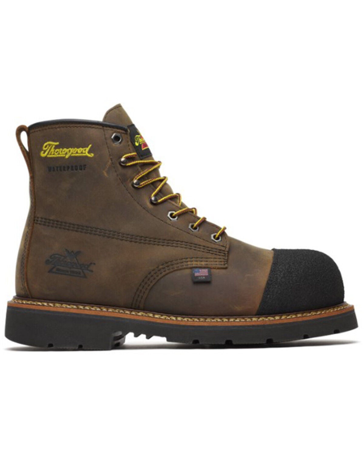 Thorogood Men's 6" USA Hammerhead MAXWear 90 Work Boots - Nano Toe, Dark Brown, hi-res