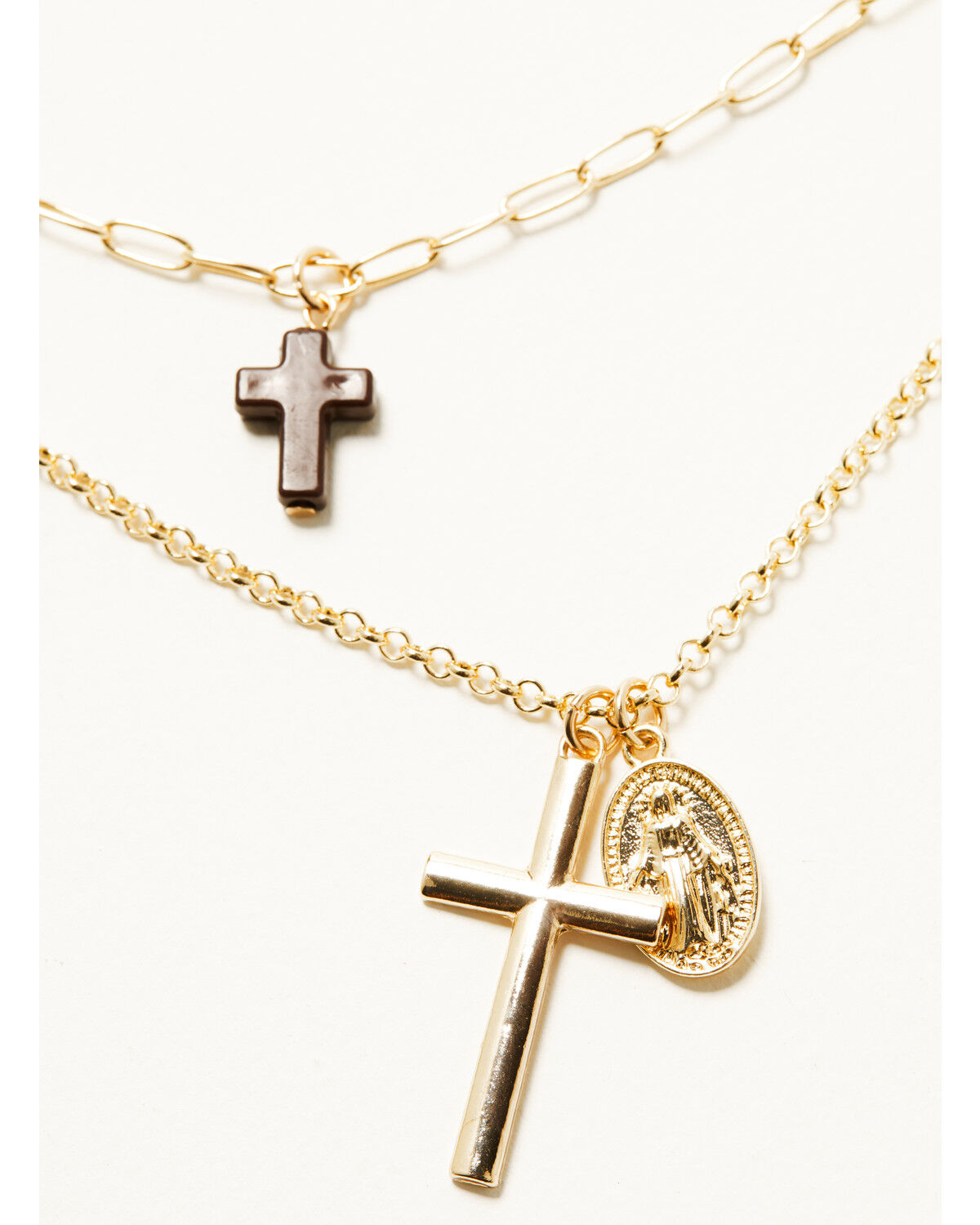 Image #2 - Shyanne Women's Cross Pendant Layered Necklace, Gold, hi-res