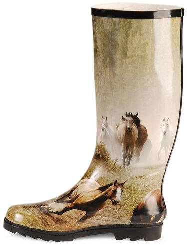 Smoky Mountain Running Horses Tall Rubber Rain Boots | Sheplers
