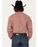 George Strait by Wrangler Men's Long Sleeve Button Down One Pocket Plaid Shirt, Red, hi-res