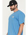Image #2 - Carhartt Men's Loose Fit Heavyweight Logo Pocket Work T-Shirt, Blue, hi-res