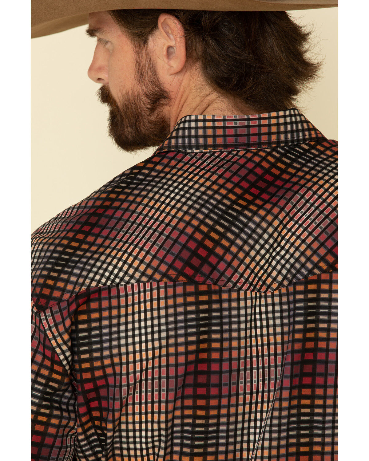 Image #5 - Resistol Men's Multi Chestnut Check Plaid Long Sleeve Western Shirt, Multi, hi-res