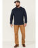 Brothers & Sons Men's Solid Heather Slub Long Sleeve Hooded Sweatshirt , Navy, hi-res