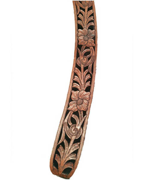 Image #1 - Kobler Women's Hand Tooled Inlay Belt , Dark Brown, hi-res