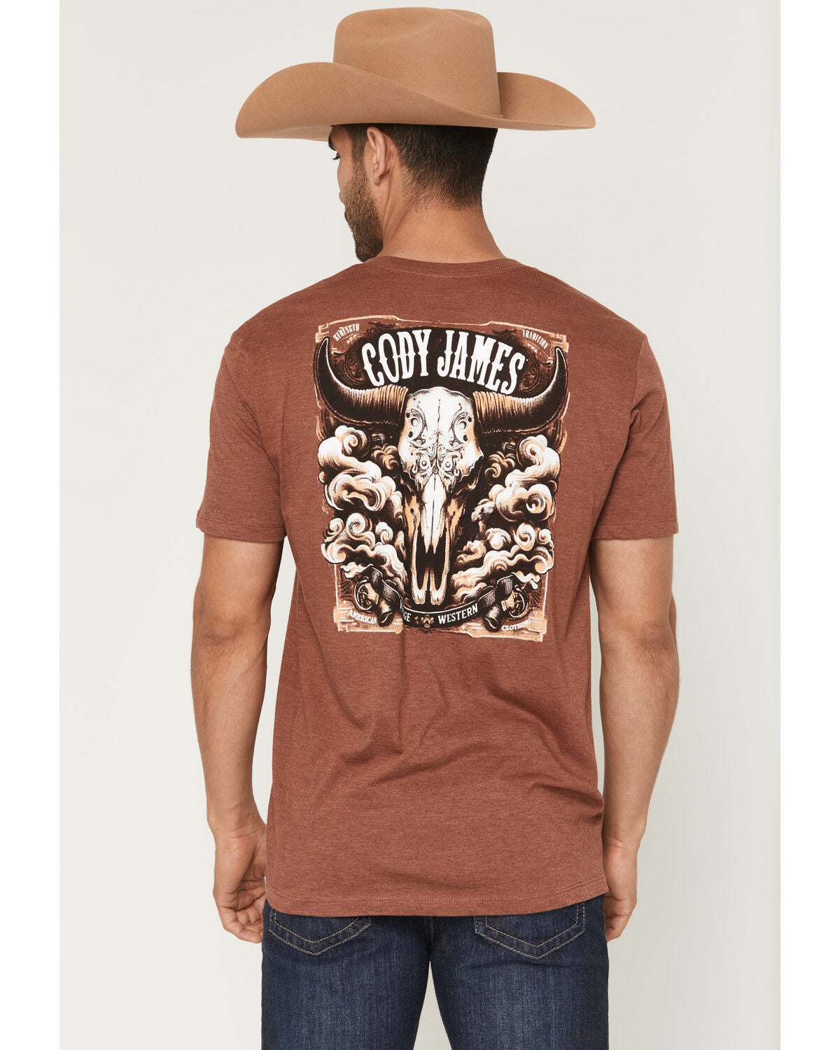Cody James Men's Steerhead Short Sleeve Graphic T-Shirt, Rust Copper, hi-res