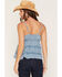 Image #4 - Angie Women's Swiss Dot Sleeveless Lace Trim Tiered Cami, Blue, hi-res