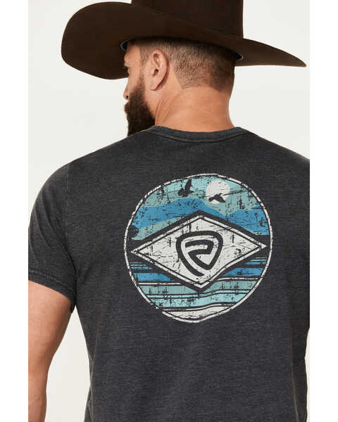 Image #4 - Rock & Roll Denim Men's Circle Scenic Logo Short Sleeve T-Shirt, Charcoal, hi-res