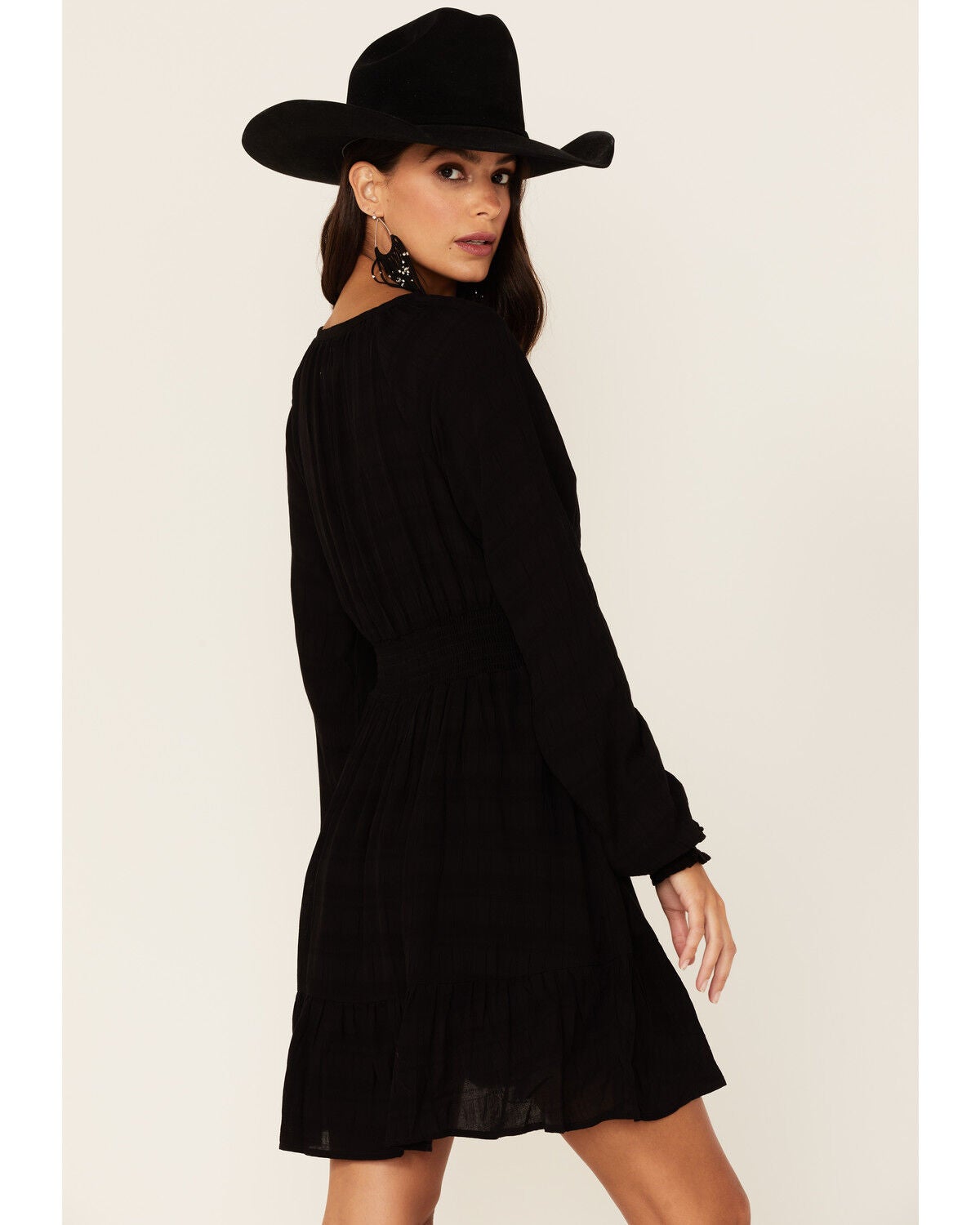 Idyllwind Women's Black Smocked Long 